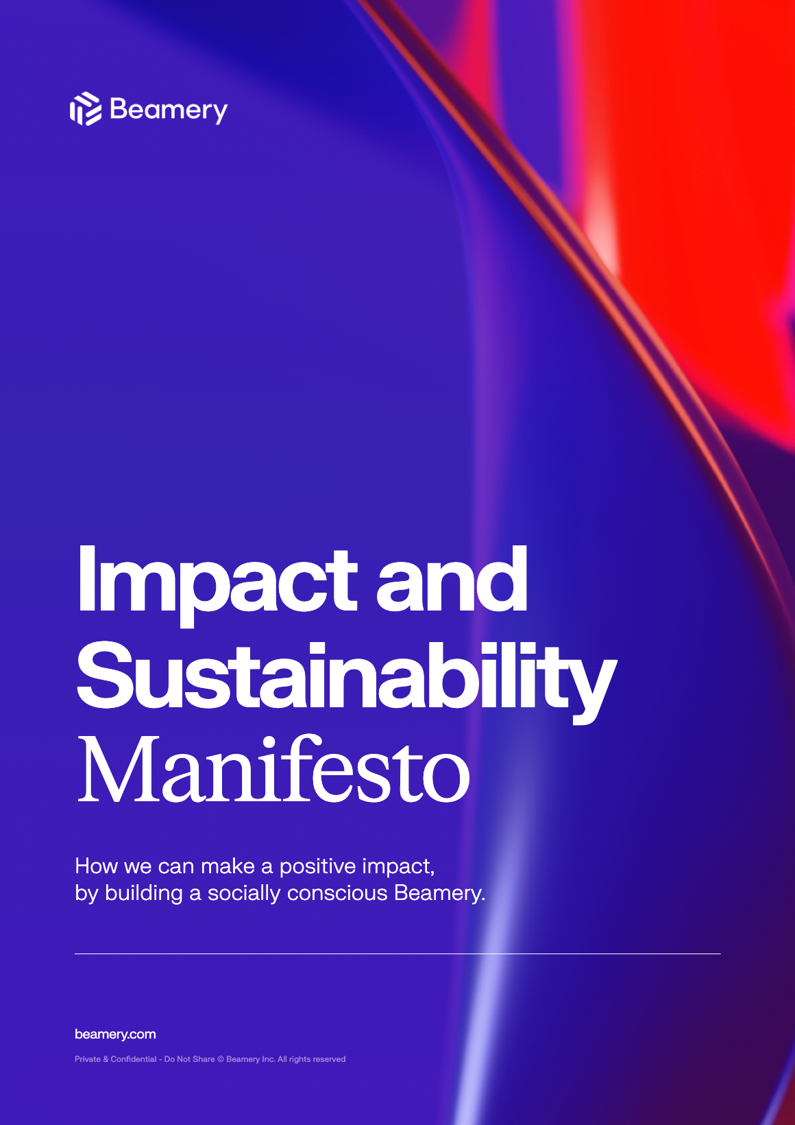 Screenshot of Beamery's Impact and Sustainability Manifesto